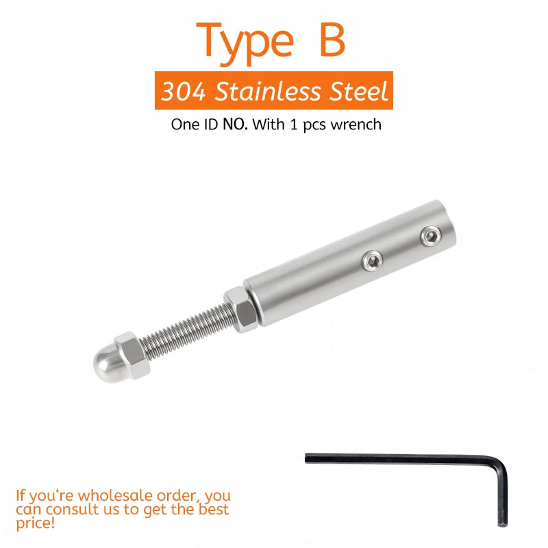 1pcs 304 Stainless Steel Cable Railing Thread Fittings Wire Rope Tensioner Receiver Terminal End Toggle Anchor Cross Clip Clamp