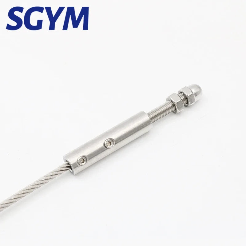 32pcs Handscrew Clamp 3/16 Wire Rope 5mm Threaded Stud Tension End Fitting Hexagon Screw for Stair Deck Post With Fixed Tool