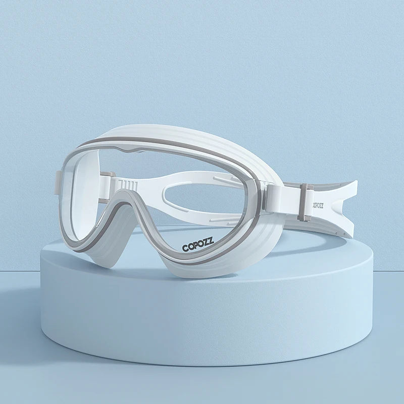COPOZZ Large Frame Adults Swimming Goggles Professional Anti-Fog Sports Swim Eyewear Waterproof Swimming Glasses For Men Women