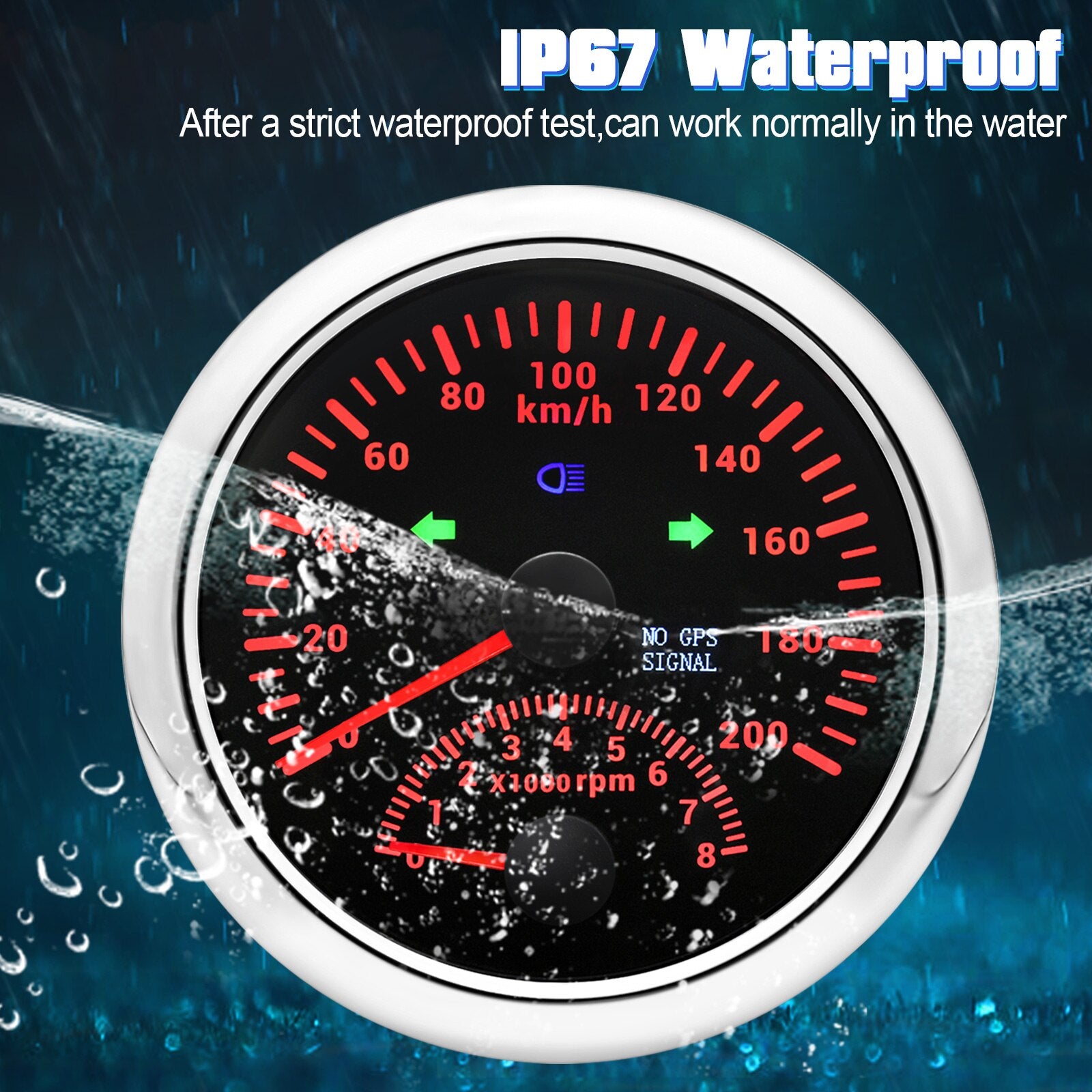 Waterproof Digital GPS Speedometer 85MM Boat Car Speed Meter Gauge 120KMH 200KMH 120MPH 200MPH Tachometer Gauge RPM Sensor 9-32V - KiwisLove