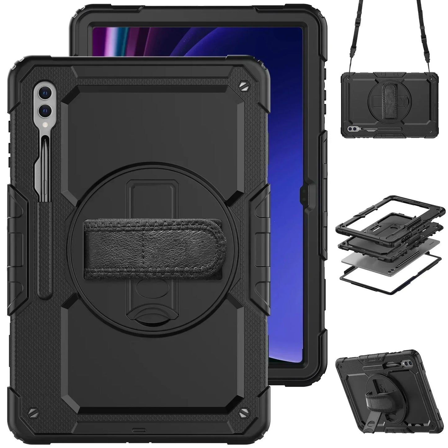 Case for Samsung Galaxy Tab S10 FE+/ S10 FE Plus 5G 13.1″ 2025 X620 X626b Heavy Duty Shockproof Protective Case Screen Protector