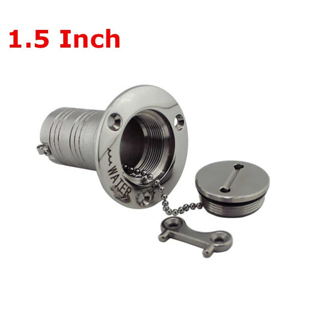 1-1/2" and 2" Marine Boat Hardware Deck Fillers 316 Stainless Deck Filler Fuel Water Waste Diesel Gas Key Cap Filler 38mm 50mm - KiwisLove