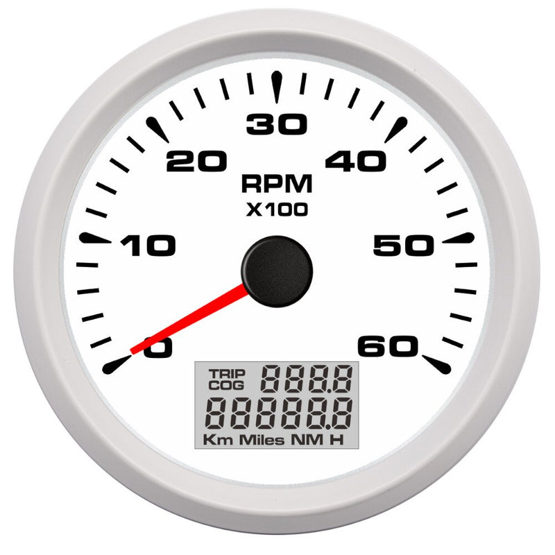 85mm Tachometer Gauge 6000,8000RPM M16 M18 Tacho Sensor Lcd Rev Counters with Trip Hour Meter Speed Ratio 8color backlight 9-32V - KiwisLove