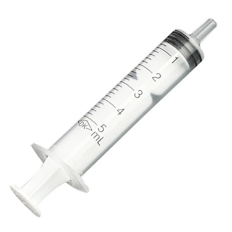 10x Disposable Plastic 5ml Injector Syringe No Needle for Lab Nutrient Measuring Small Pet Food Feeder (Without needle) - KiwisLove