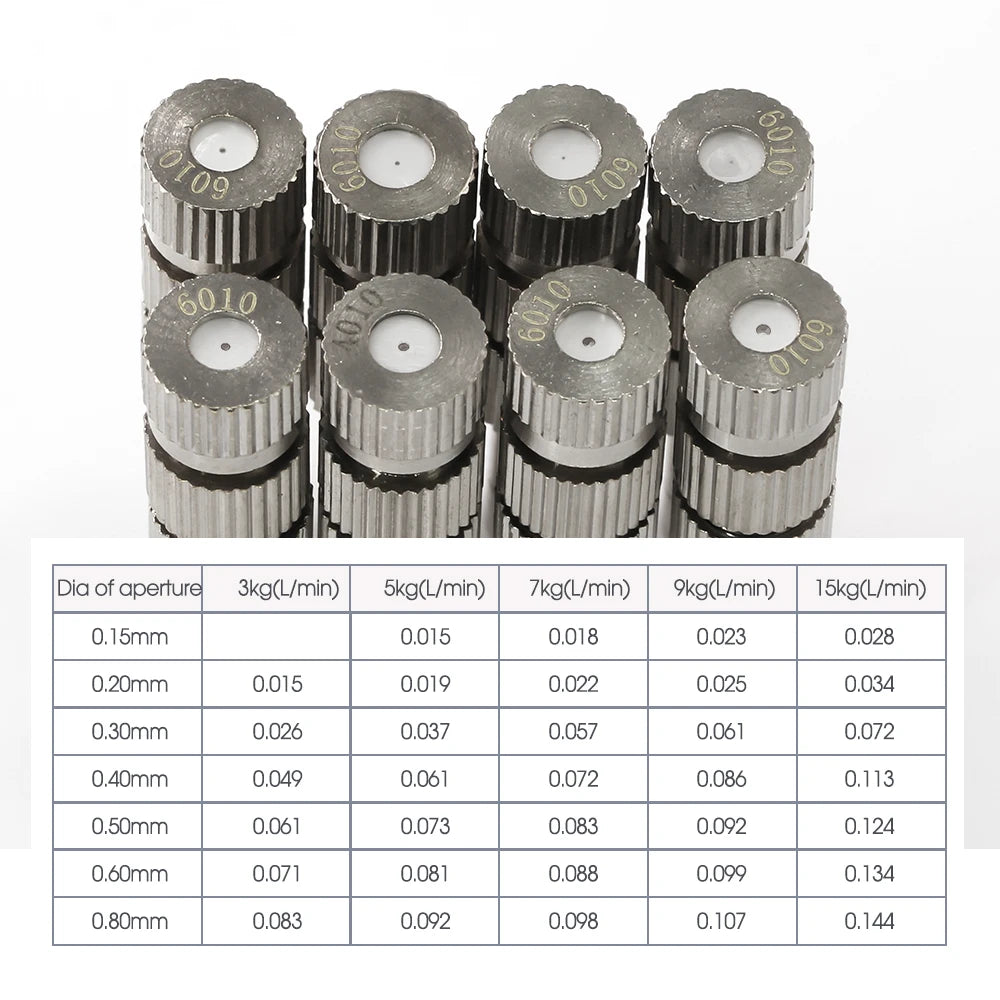 10PCS Garden 6mm Irrigation Spray Nozzle With Built-in Filter Low Pressure Cooling System Sliding Lock Outdoor Watering Accessor
