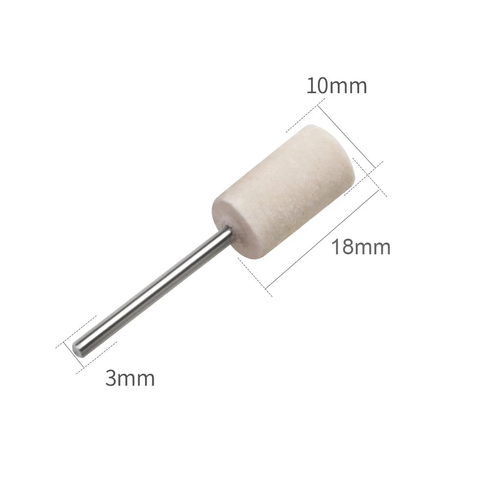 5-50pcs 4-12mm Felt Polishing Buffing Wheel with Shank Wool Felt Polishing Pad Shank Kit Set for Rotary Tools 3mm/6mm Shank