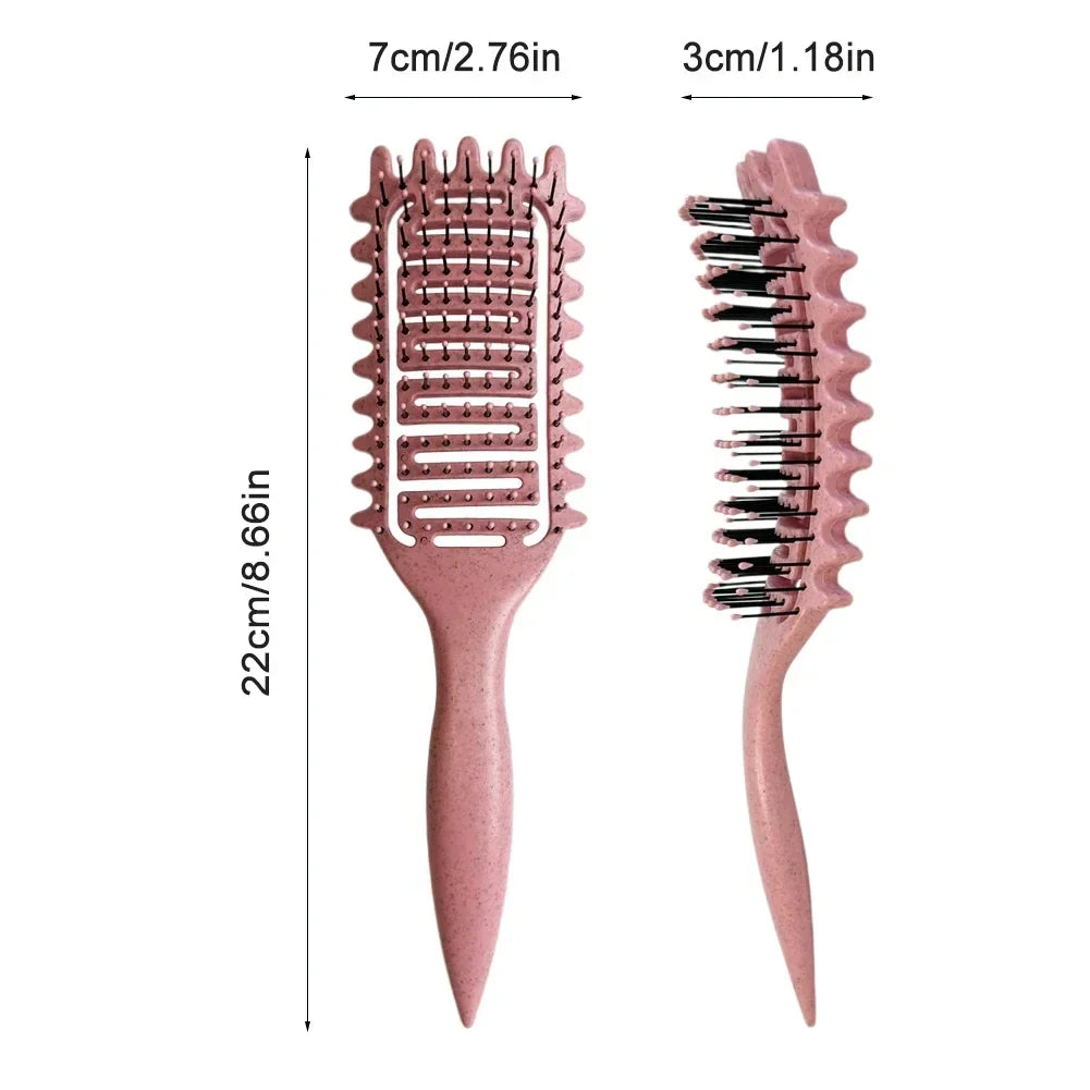 3 in 1 Curl Define Styling Brush Hollow Out Detangling Hair Brush Tangled Hair Comb Shaping Defining Curls Barber Styling Tools - KiwisLove
