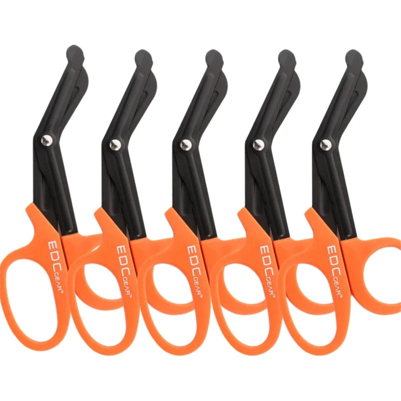 2/5PCS Medical Rescue Scissors Plastic Handle Stainless Steel Wound Gauze First Aid Scissors Practical Outdoor Nurse Scissor