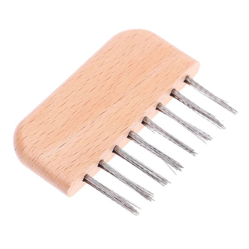 1PCS Wooden Comb Cleaner Delicate Cleaning Removable Hair Brush Comb Cleaner Tool Handle Embeded Tool - KiwisLove