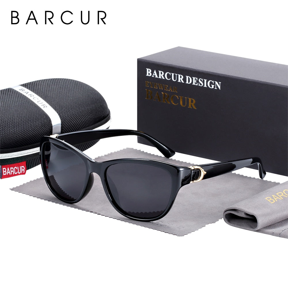BARCUR  TR90 Ladies sunglasses Gradient UV400 Cat Eye Sun Glasses Polarized lunette de soleil femme - KiwisLove
