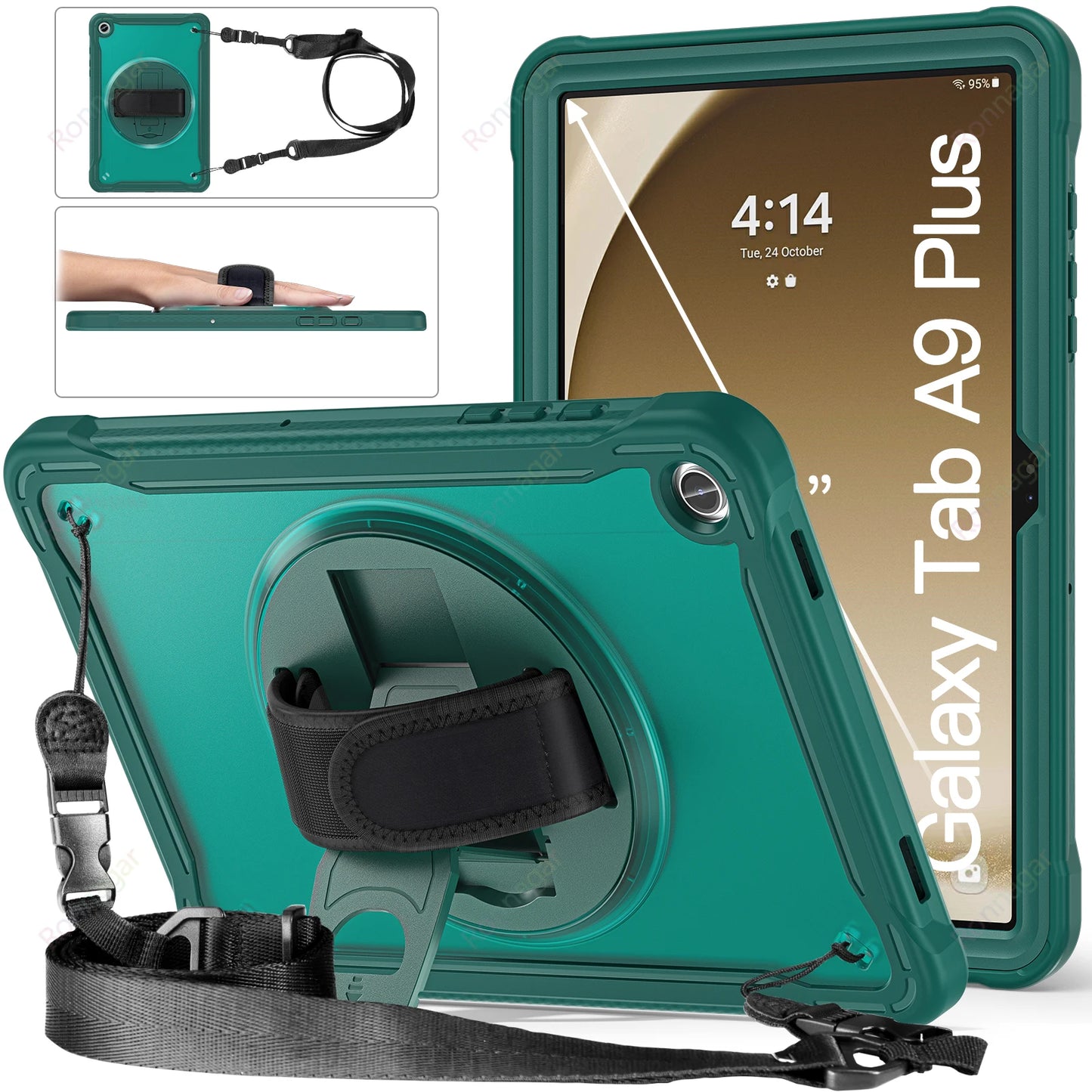 New Light Shockproof Rugged Cover for Samsung Tab A9 Plus 11 Inch 2023 Cases Galaxy Tablet A9+ 11" 5G Stand Hand& Shoulder Strap