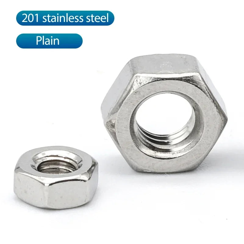 Hexagon Hex Nuts Metric DIN934 M2 M2.5 M3 M4 M5 M6 M8 M10 M12 M14 M16 M18 M20 M22 M24 Carbon Steel Stainless Steel Hex Nuts