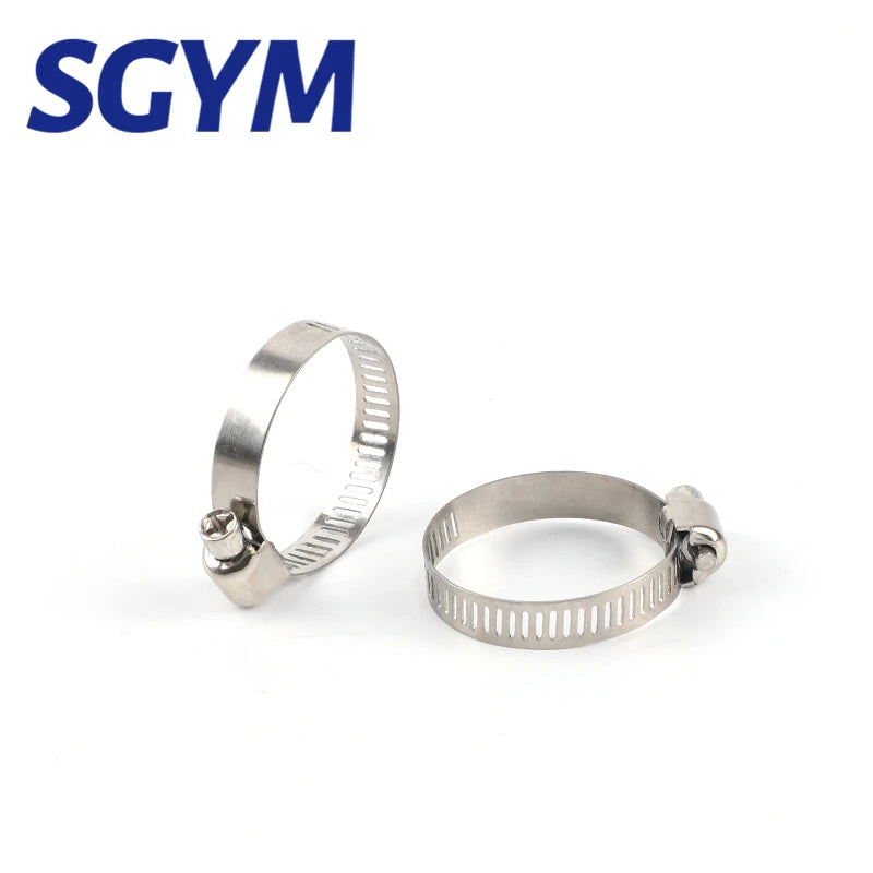 50pcs Stainless Steel Adjustable Drive Hose Clamp Fuel Line Worm Size Clip Hoop Hose Clamp 19-29mm