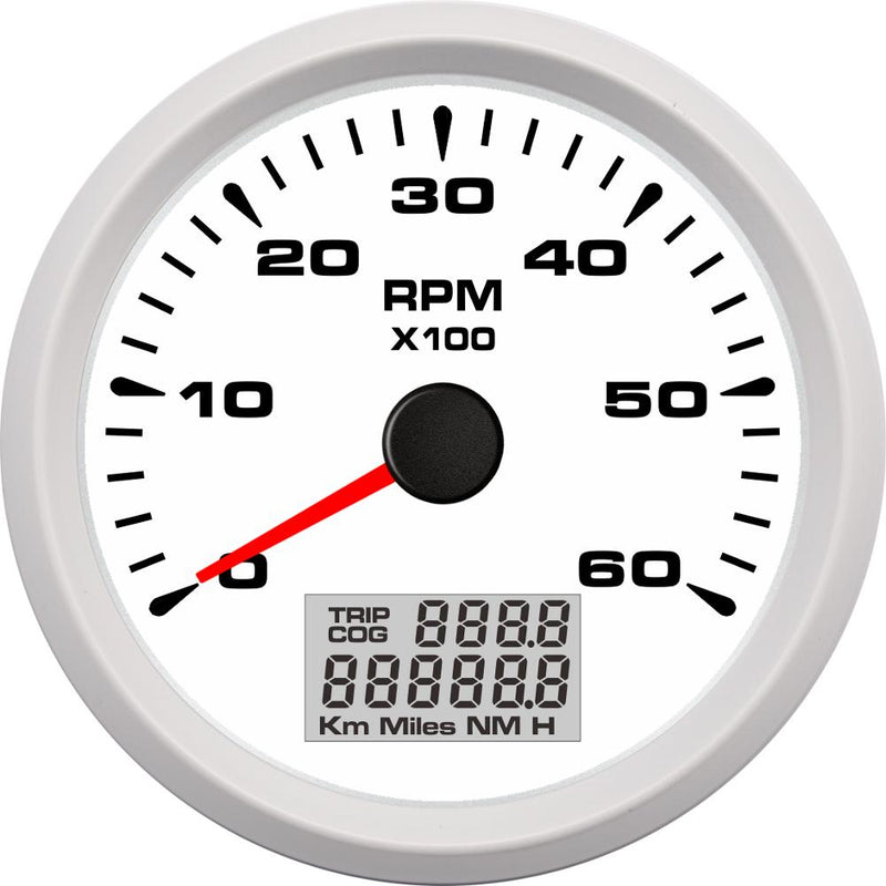 85mm Tachometer Gauge 6000,8000RPM M16 M18 Tacho Sensor Lcd Rev Counters with Trip Hour Meter Speed Ratio 8color backlight 9-32V - KiwisLove