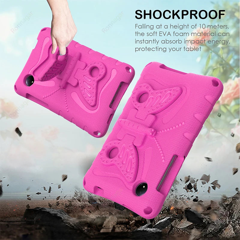 Kids Butterfly Safe Heavy Duty Case for Xiaomi Redmi Pad SE 8.7Inch 4G Case 2024 Sturdy ShockProof Tablet Cover Redmi Pad SE 8.7