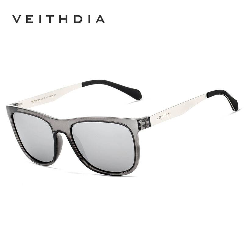 VEITHDIA Sunglasses Square Retro Vintage Polarized UV400 Lens Eyewear Sun Glasses For Men/Women 6110 -Stainless Steel + TR90 - KiwisLove