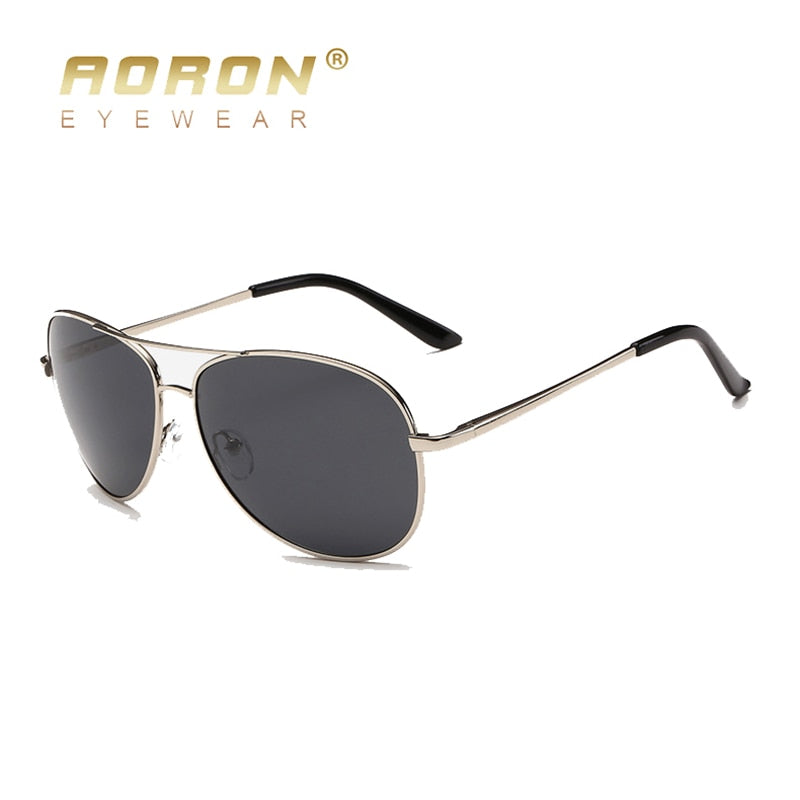AORON Men Polarized Sunglasses Retro Classic Pilot Glasses Brand Goggoles Leisure UV400 Protection Metal Frame Oculos de sol - KiwisLove