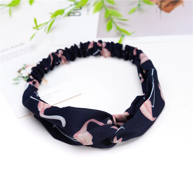 Fashion Women Girls Summer Bohemian Hair Bands Print Headbands Vintage Cross Turban Bandage Bandanas HairBands Hair Accessories