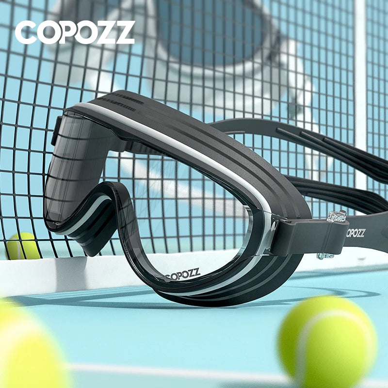 COPOZZ Large Frame Adults Swimming Goggles Professional Anti-Fog Sports Swim Eyewear Waterproof Swimming Glasses For Men Women