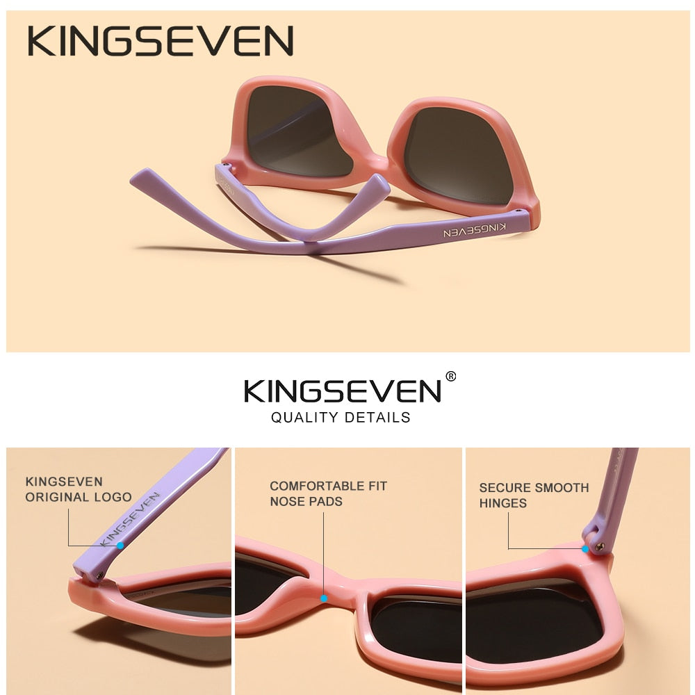 KINGSEVEN Brand Children Sunglasses polarized Girls Cat Design Glasses Decorative Sun Glasses For Boys Gafas De Sol UV400 - KiwisLove