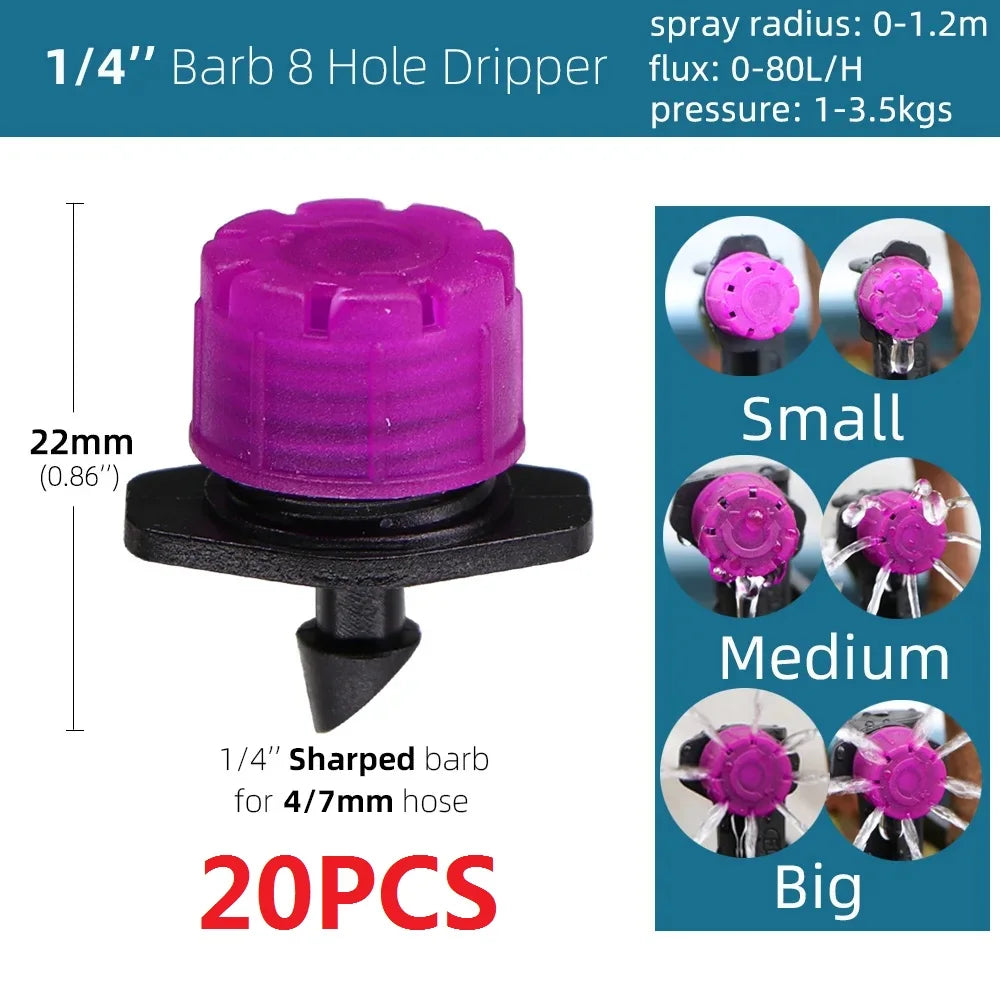 5-50M Garden Drip Irrigation System Automatic Watering Water Hose Micro Drip Watering Kits with Adjustable 8 Holes Drippers
