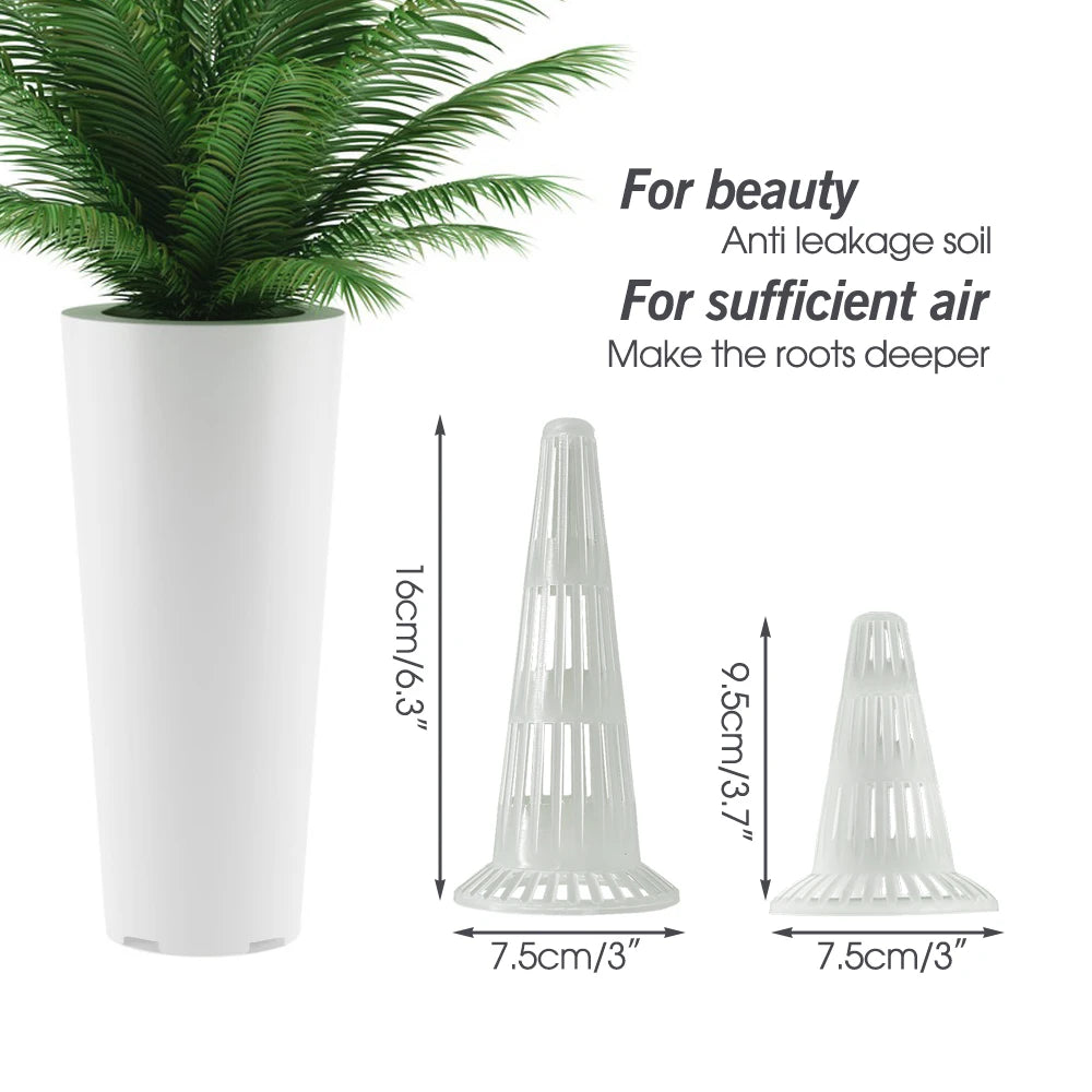10pcs Plastic Leakproof Cup Flower Pot Bonsai Pot Conical Bottom Net Bottom Coniform Grid Mat Breathable Cup Prevent Soil Loss