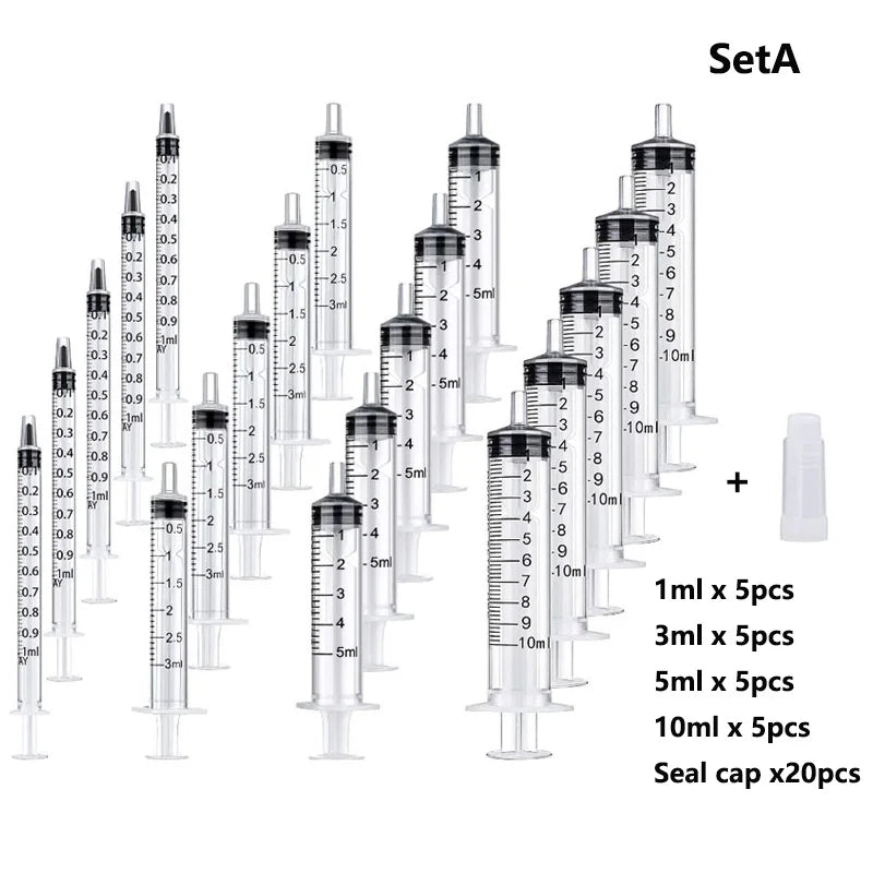 1/5/10/20pcs Plastic Syringes Hydroponic Measure Perfume Rinse Disposable Sampler Injector Measuring Injection Syringe