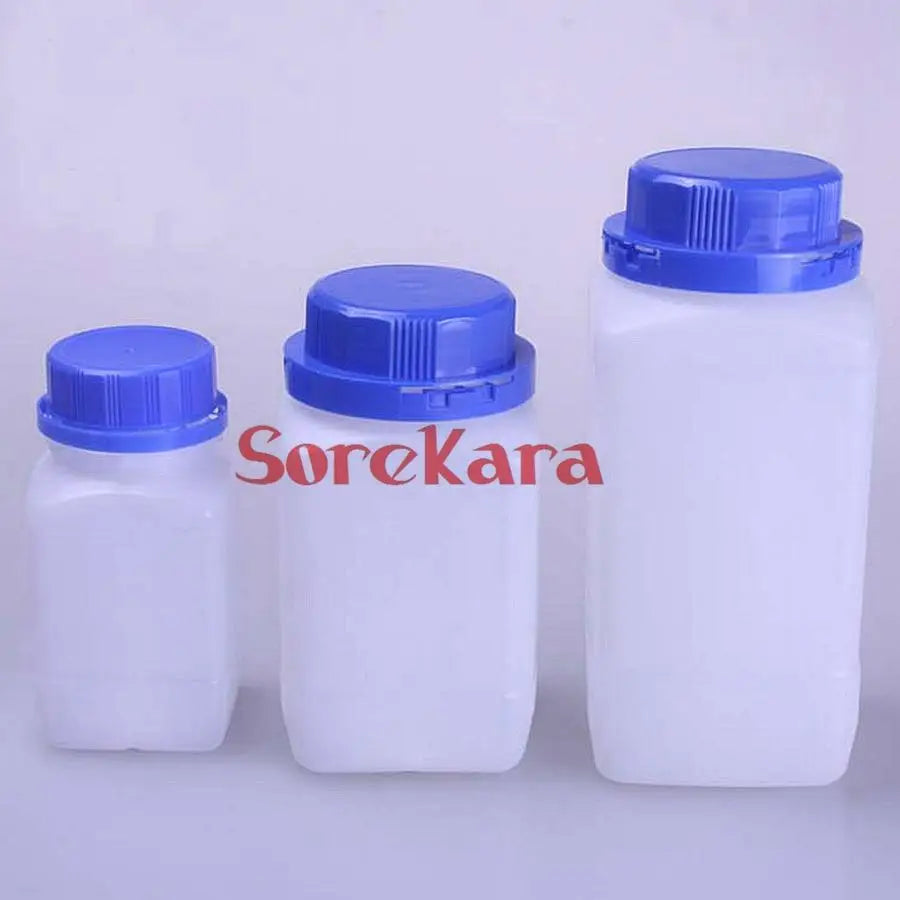 100/250/500/1000ml HDPE Plastic Bottle Reagent Bottle Sample Vials Blue Screw Cap - KiwisLove