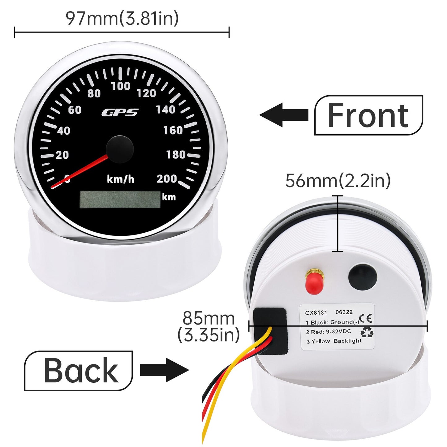 New GPS Speedometer 7 Color Backlight Motorcycle Car Boat Speed Meter 60 km/h 30 knots 120MPH Speedometers With GPS Sensor - KiwisLove