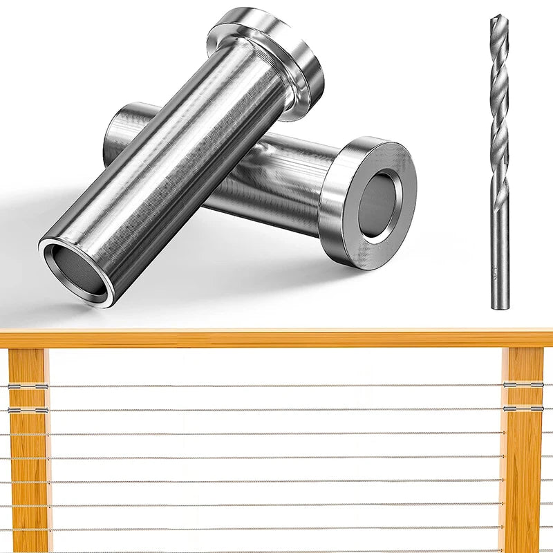 10/30/50/80/120pcs Deck Cable Railing 316 Stainless Steel Protector Sleeves for 1/8" Cable For Wood/Composite Post