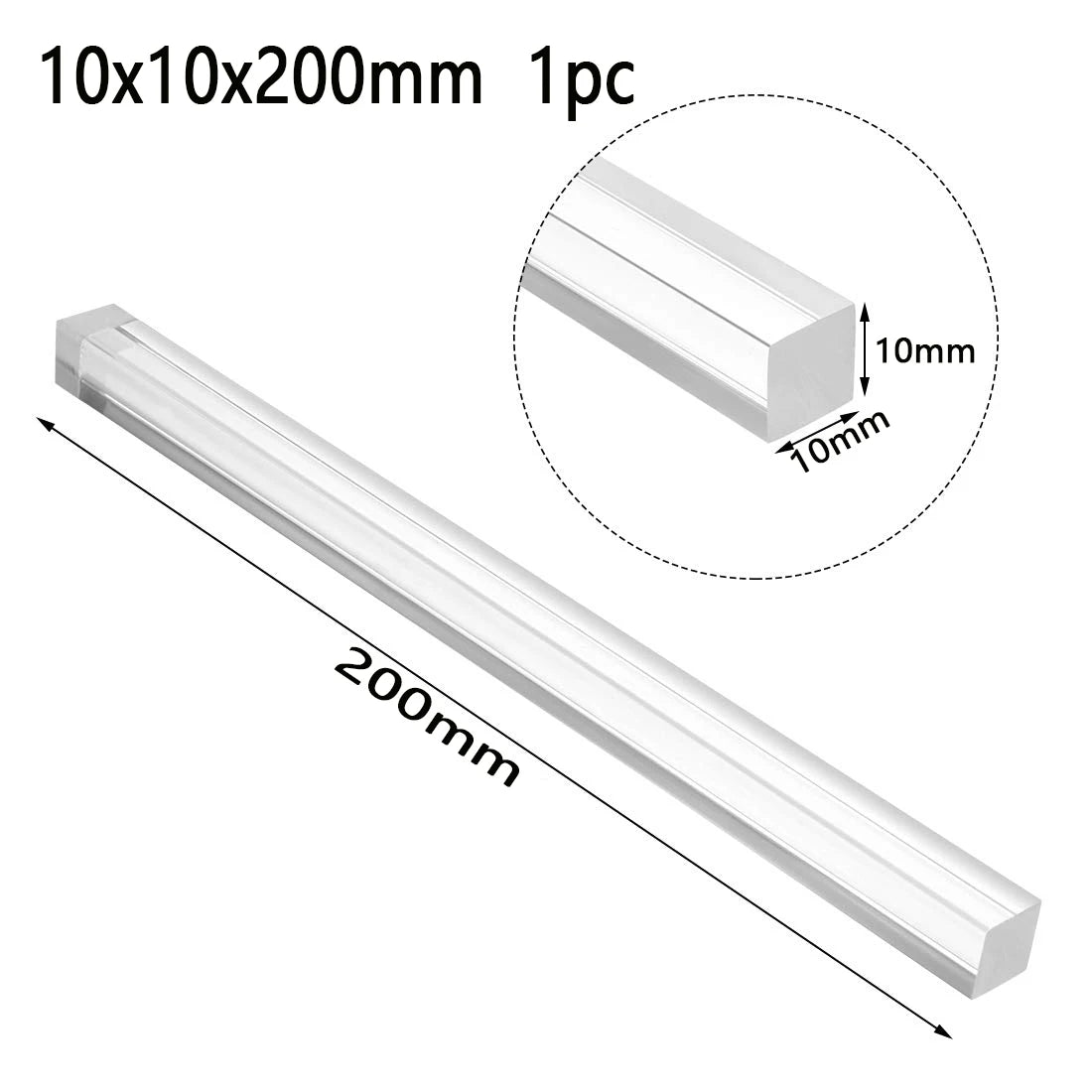1-10pcs Acrylic square rod, hyaline plastic rod, acrylic rod Length 100-500mm DIY craft architectural model material