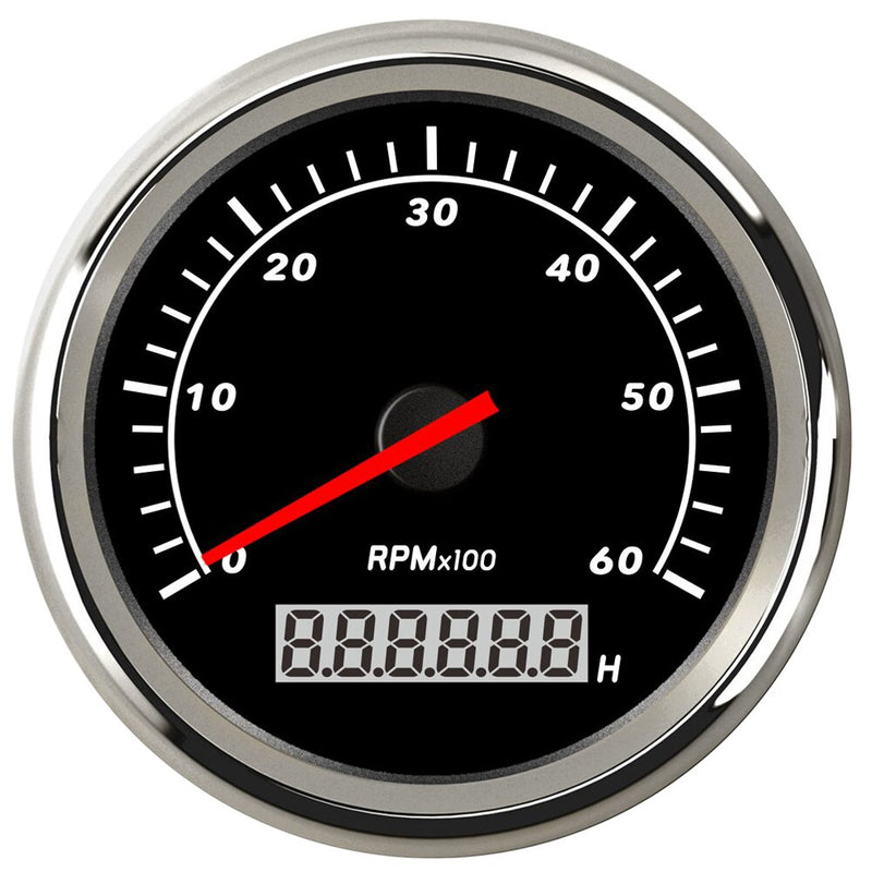 HD 85mm Tachometer For Marine Boat Motorcycle Car 3000 4000 6000 7000 8000 RPM Tacho Gauge With LCD Hourmeter Blue Shell - KiwisLove
