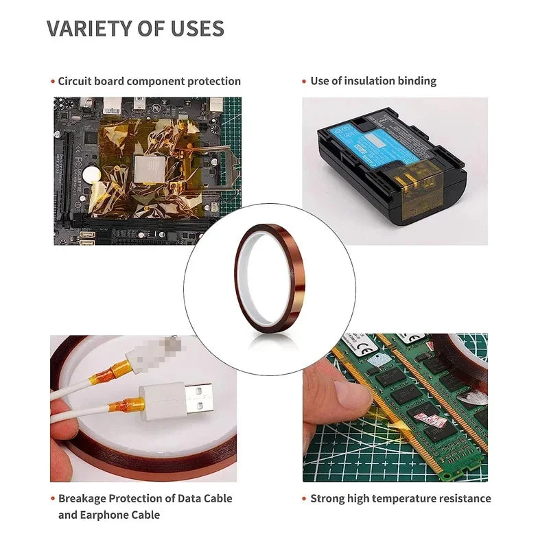 1pcs High Temperature Heat BGA Tape Thermal Insulation Tape Electronics Board Protection Polyimide Adhesive Insulating Tape