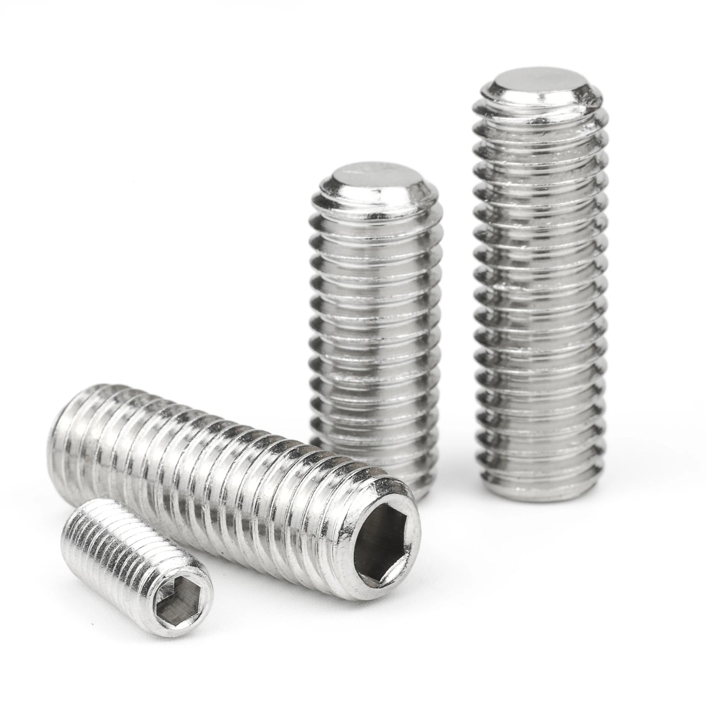 2-50pcs Hex Socket Set Screw Flat Point Grub Screw M2 M2.5 M3 M4 M5 M6 M8 M10 M12 Stainless Steel Hexagon Headless Set Screw