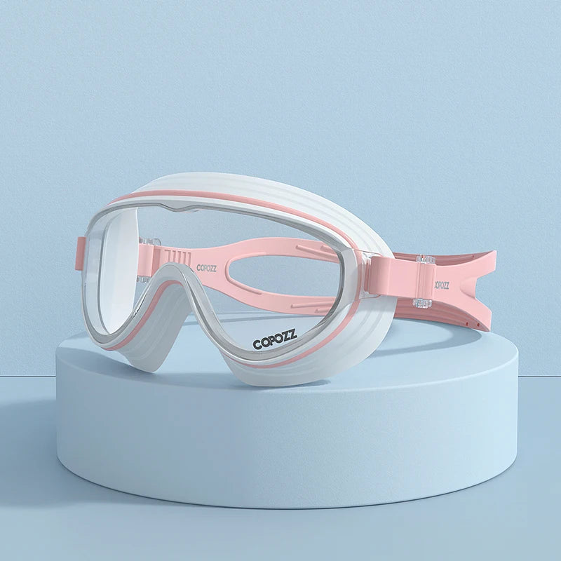 COPOZZ Large Frame Adults Swimming Goggles Professional Anti-Fog Sports Swim Eyewear Waterproof Swimming Glasses For Men Women