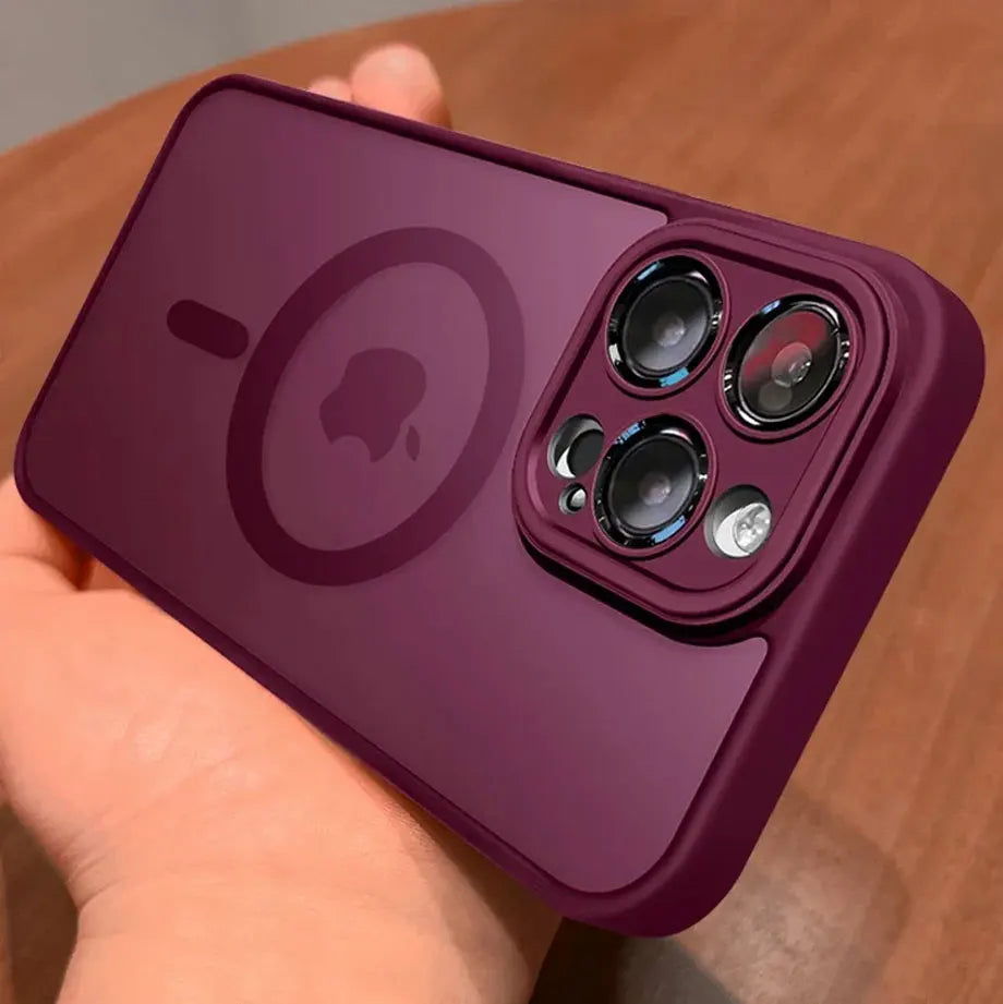 Magnetic Luxury Wireless Charge For Magsafe Case for iPhone 16 15 14 13 12 11 Pro Max Matte Translucent Armor Shockproof Cover - KiwisLove