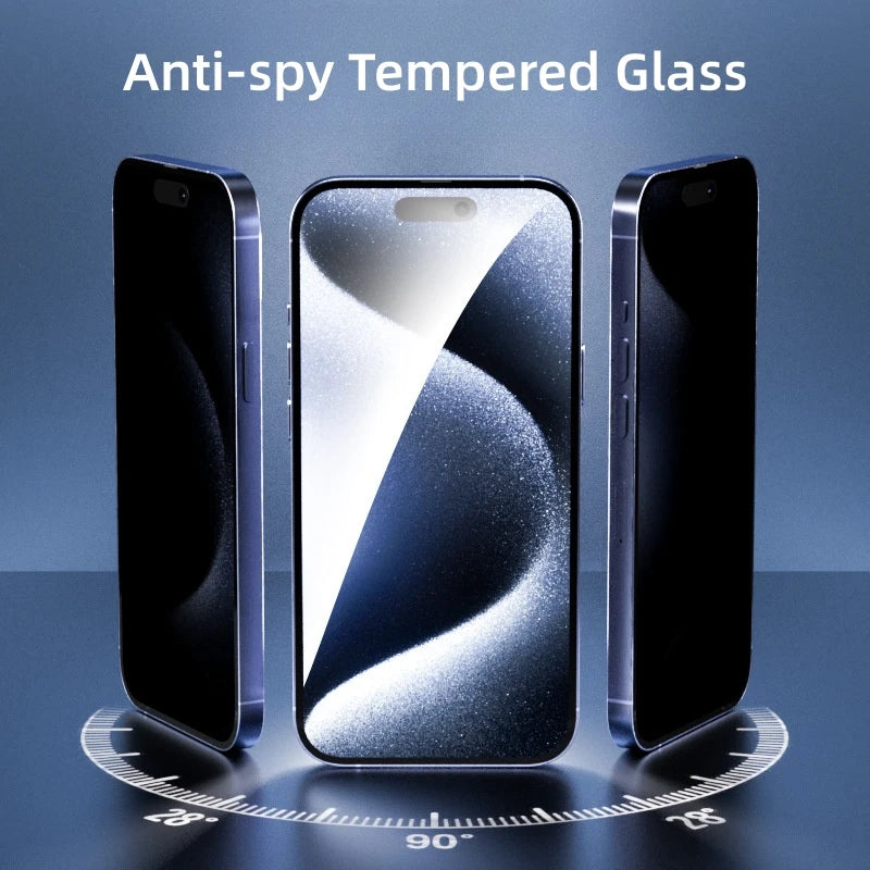 5PCS Anti-peep Screen Protector For iPhone 16 Pro Max 15 Pro 14 Plus 13 Anti Scratch Privacy Tempered Glass For iPhone 16ProMax - KiwisLove