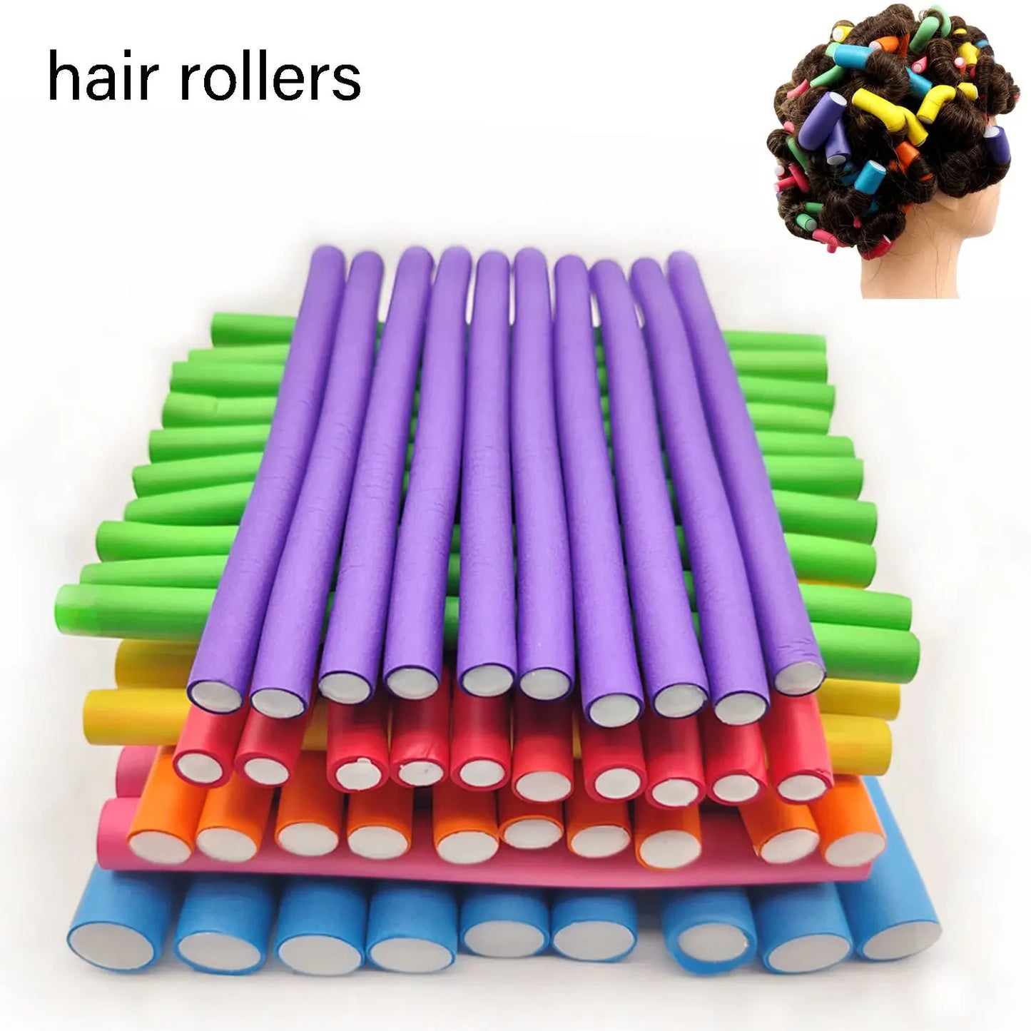 10pcs Flexible Hair Curling Rod Hair Curler Makers Soft Foam Bendy Twist Curls Flexi Rollers Styling Tools Hair Roller No Heat - KiwisLove