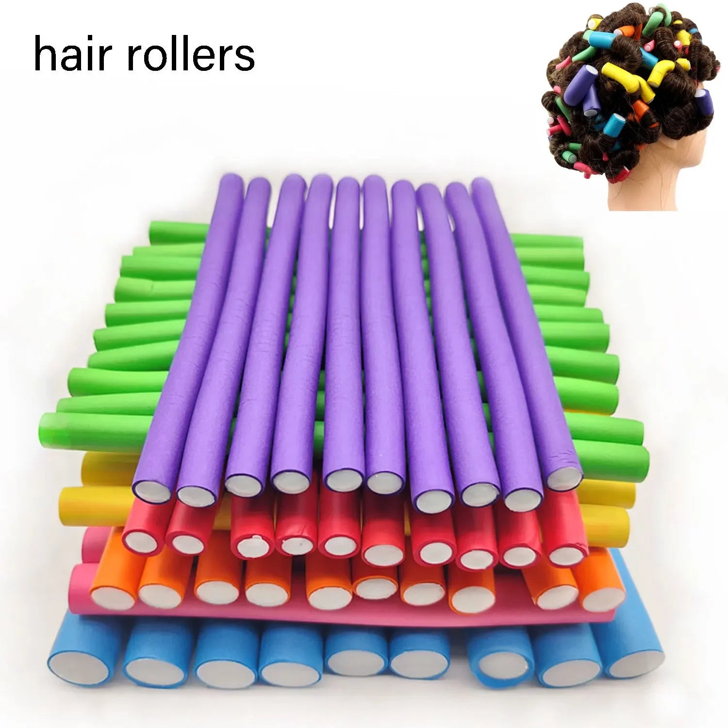 10pcs Flexible Hair Curling Rod Hair Curler Makers Soft Foam Bendy Twist Curls Flexi Rollers Styling Tools Hair Roller No Heat - KiwisLove