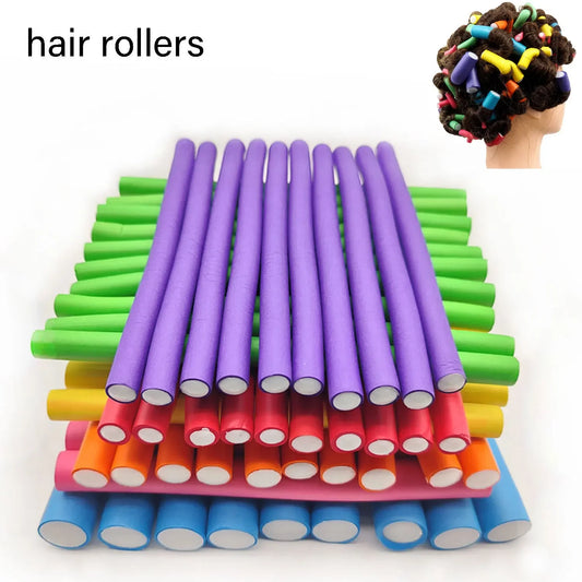 10pcs Flexible Hair Curling Rod Hair Curler Makers Soft Foam Bendy Twist Curls Flexi Rollers Styling Tools Hair Roller No Heat - KiwisLove