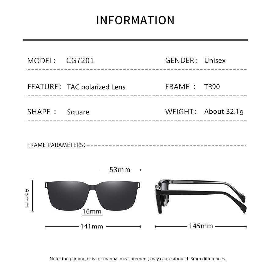 Anti-Blue Light Lens One Glasses Two Usage Computer Eyeglasses Fashion Polarized Protection Magnetic Suction Set Of Sunglasses - KiwisLove