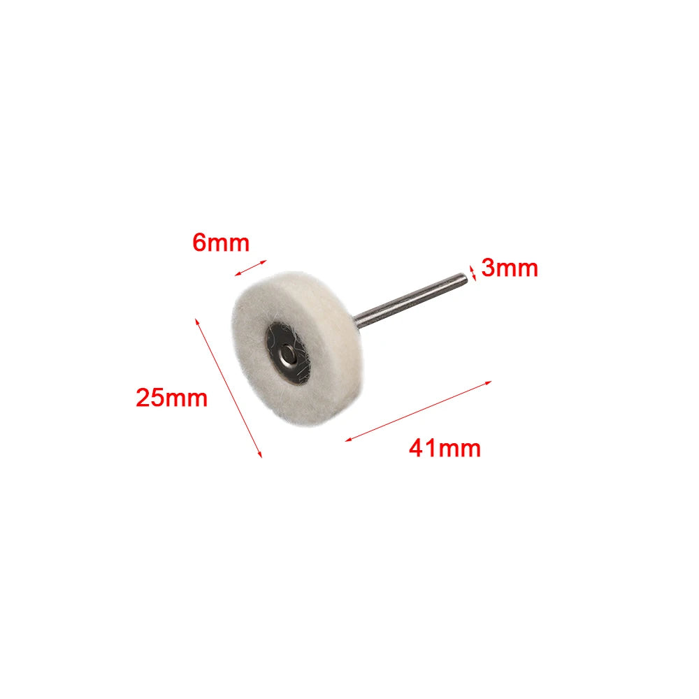 5-50pcs 4-12mm Felt Polishing Buffing Wheel with Shank Wool Felt Polishing Pad Shank Kit Set for Rotary Tools 3mm/6mm Shank