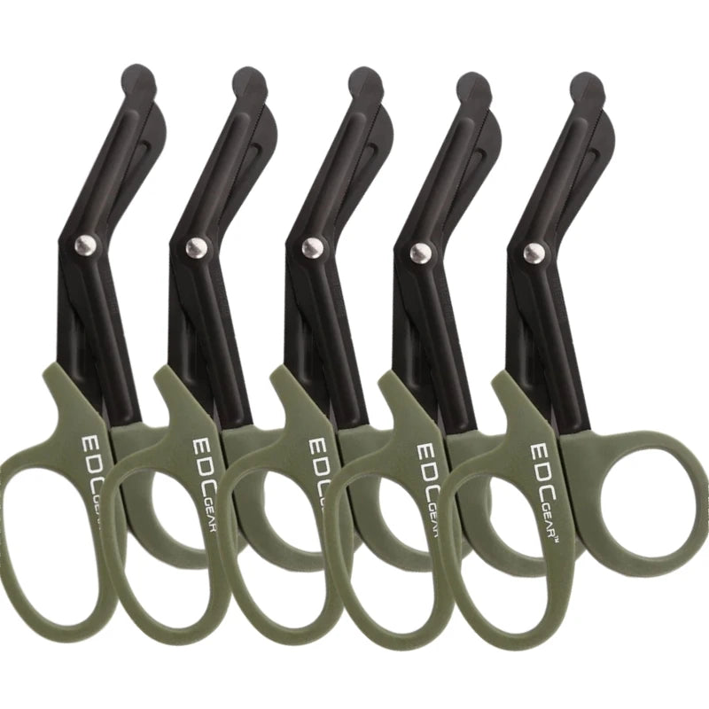2/5PCS Medical Rescue Scissors Plastic Handle Stainless Steel Wound Gauze First Aid Scissors Practical Outdoor Nurse Scissor