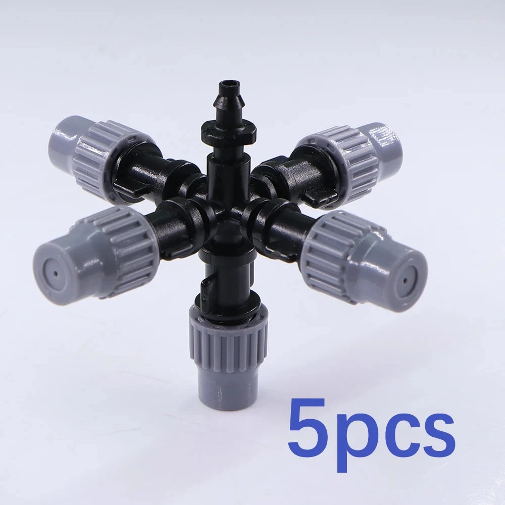1/4" 4/7mm Adjustable Fine Atomization Sprayer 0-25L/H Misting Nozzle Connector Garden Irrigation Humidification Cooling Fitting
