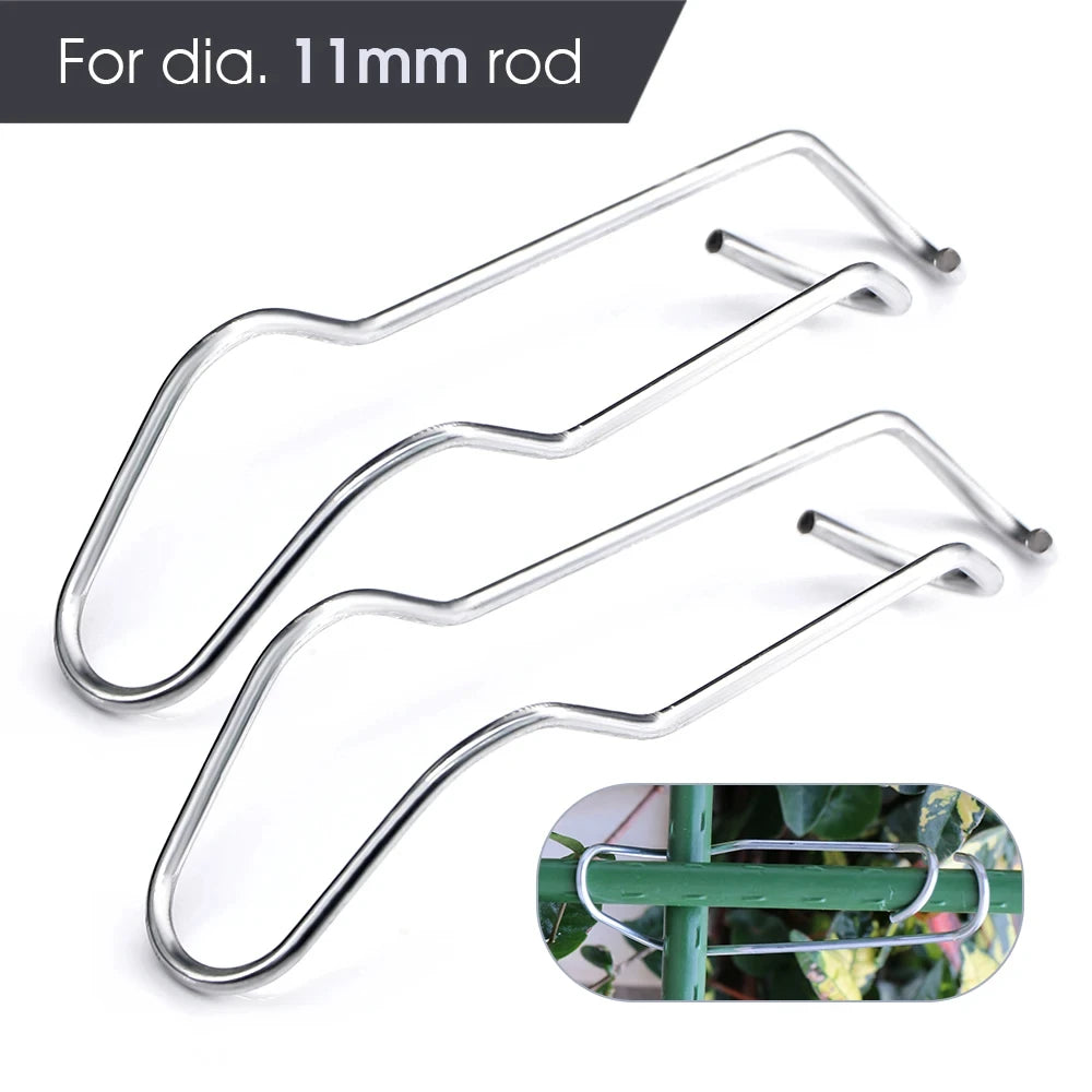 10/20pcs Metal Holder Plant Support Cage 8/11/16/20mm Wire Rod Fixing Buckle for Garden Vegetables Frame Rod Fastener Quick tool