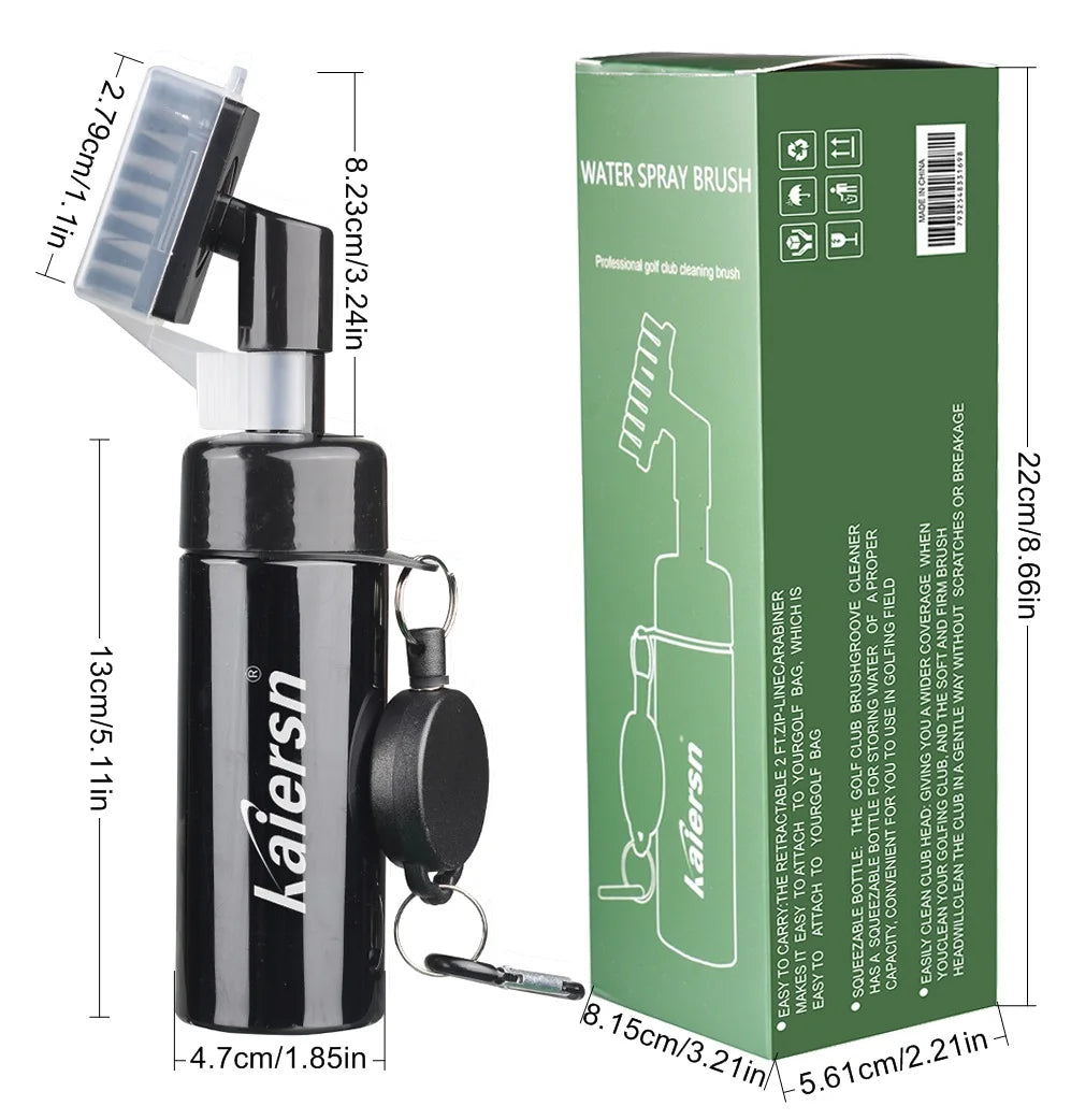 NZ Stock Kaiersn Golf Portable Clean Brush Golf Club Groove Brush With Push Type Water Bottle Water Brush， Easy Cleaning - KiwisLove