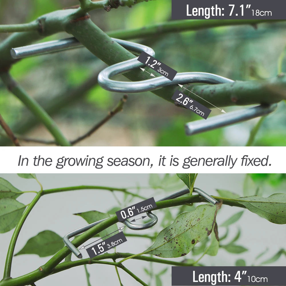 10Pcs 8/10/13/18cm M Type Fruit Tree Branches Holder Plant Support Metal Puller Tying Machine Finalizer Gardening Planters Tool