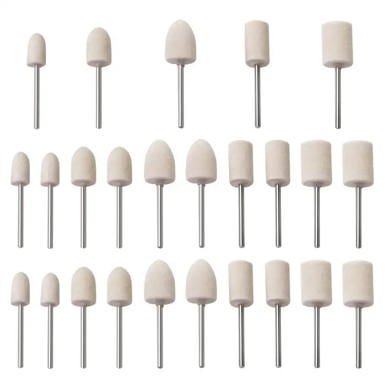 5-50pcs 4-12mm Felt Polishing Buffing Wheel with Shank Wool Felt Polishing Pad Shank Kit Set for Rotary Tools 3mm/6mm Shank