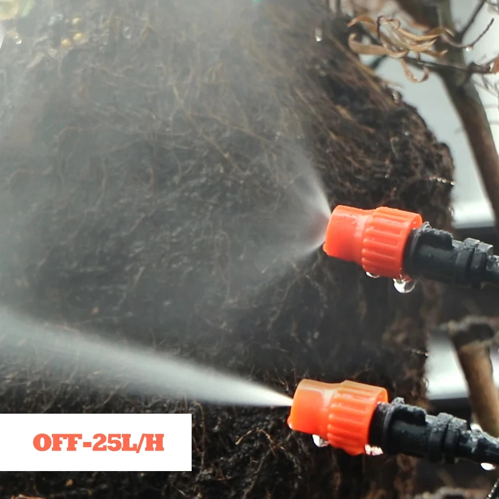 1/4" 4/7mm Adjustable Fine Atomization Sprayer 0-25L/H Misting Nozzle Connector Garden Irrigation Humidification Cooling Fitting