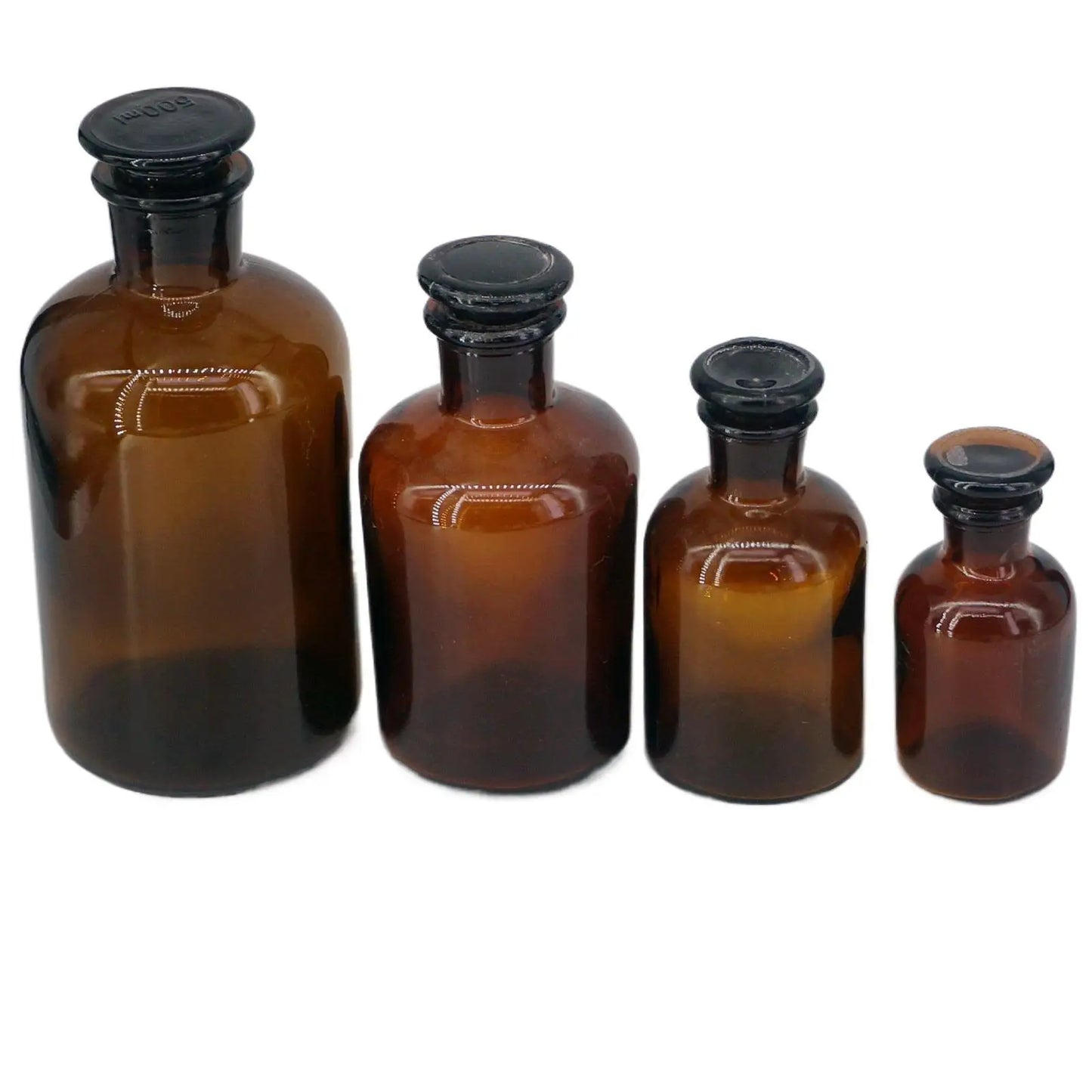 125/250/500ml Narrow Mouth Reagent Bottle Brown Amber Glass with Ground in Glass Stopper Laboratory Chemistry - KiwisLove